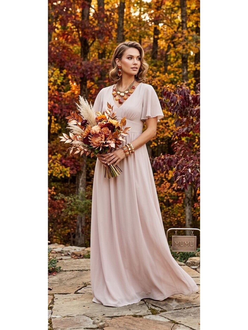 Show Me Your MuMu Emily Empire Maxi Dress Beige Color Crisp Size XSmall